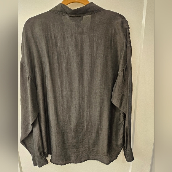 Vintage - Silk Austin Kane Black Pleated Blouse - NWOT - Size L - Picture 5 of 6